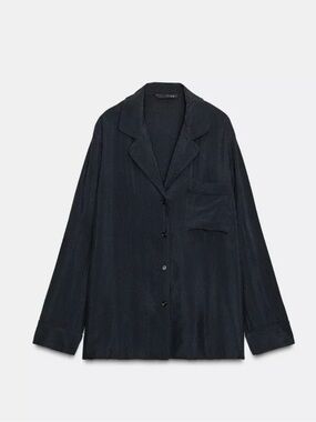 FLUID SHIRT WITH POCKET ZW COLLECTION - Navy blue